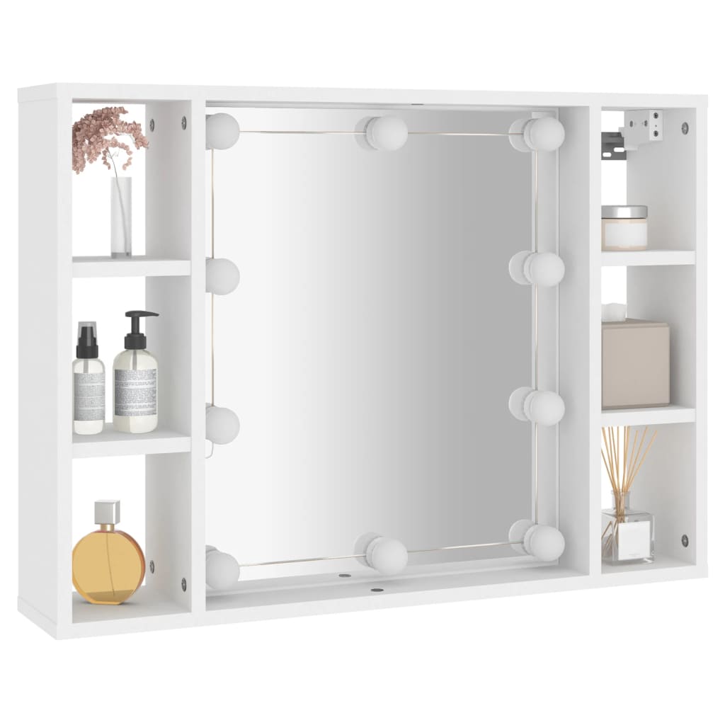 Armoire à miroir avec LED Blanc 76x15x55 cm Armoires & meubles de rangement vidaXL