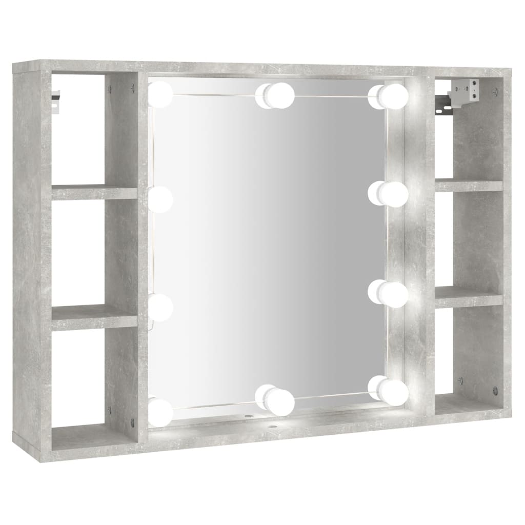 Armoire à miroir avec LED Gris béton 76x15x55 cm Armoires & meubles de rangement vidaXL