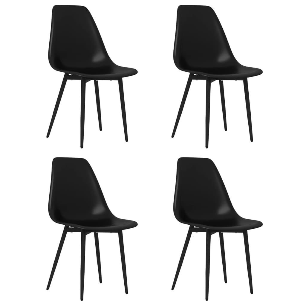 Chaises à manger lot de 4 noir PP Chaises de cuisine vidaXL   