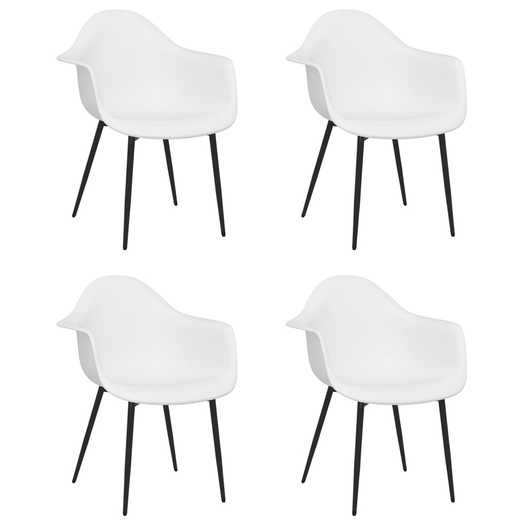 Chaises à manger lot de 4 blanc PP Chaises de cuisine vidaXL   