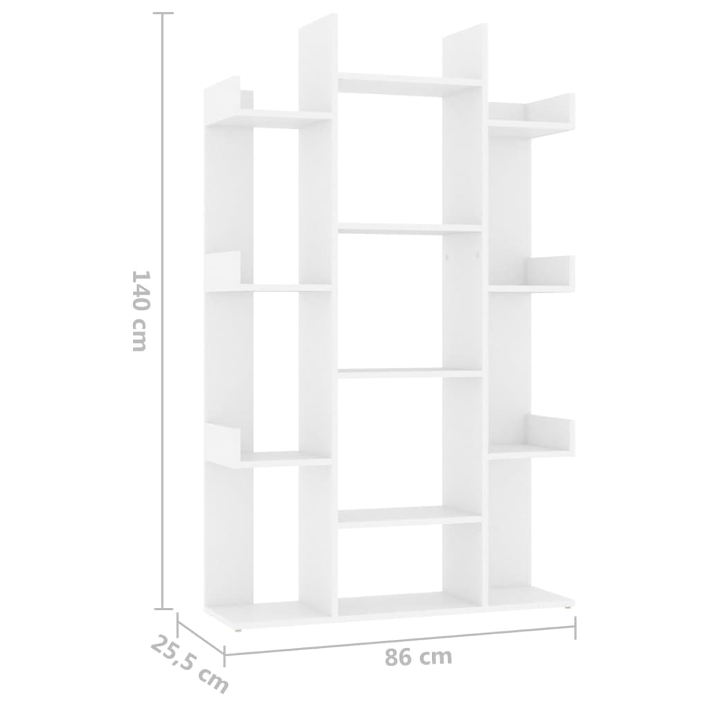 Bibliothèque Blanc 86x25,5x140 cm Bois d’ingénierie Bibliothèques vidaXL   