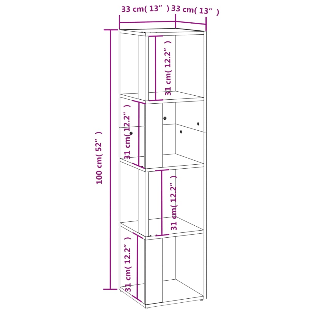 Armoire d'angle Blanc 33x33x132 cm Bois d’ingénierie Casiers & armoires de rangement vidaXL   