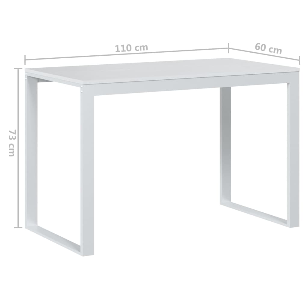 Bureau d'ordinateur Blanc 110x60x73 cm Aggloméré Bureaux vidaXL   