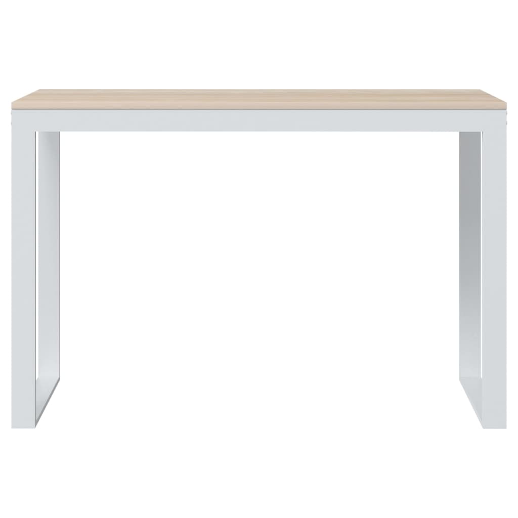 Bureau d'ordinateur Blanc et chêne 110x60x73 cm Aggloméré Bureaux vidaXL   