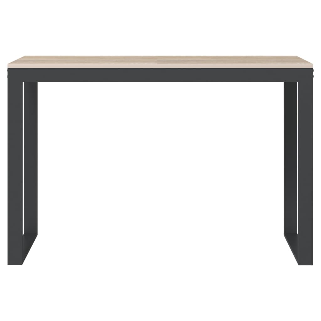 Bureau d'ordinateur Noir et chêne 110x60x73 cm Aggloméré Bureaux vidaXL   