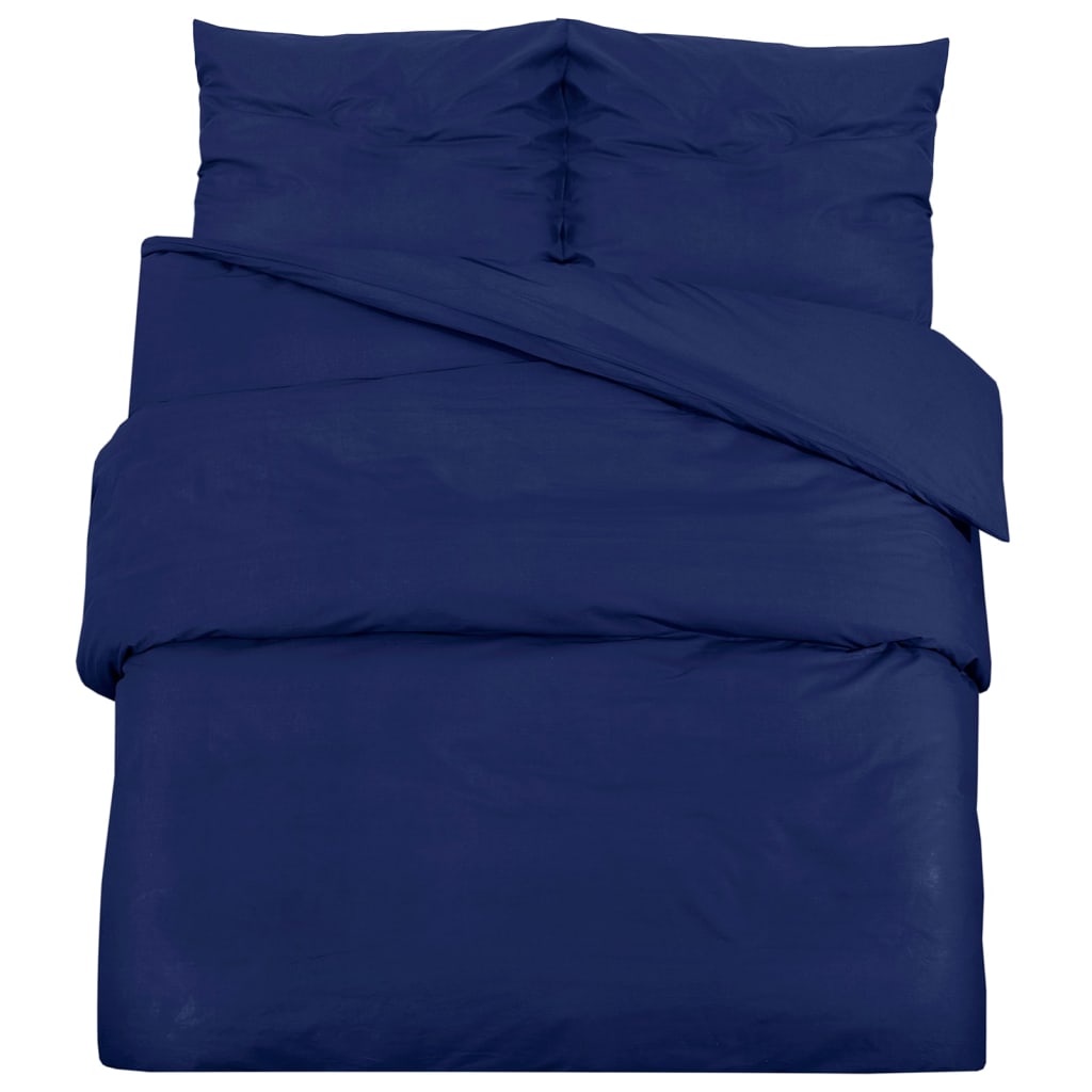 Ensemble de housse de couette Bleu marine 200x200 cm Microfibre Housses de couette vidaXL   