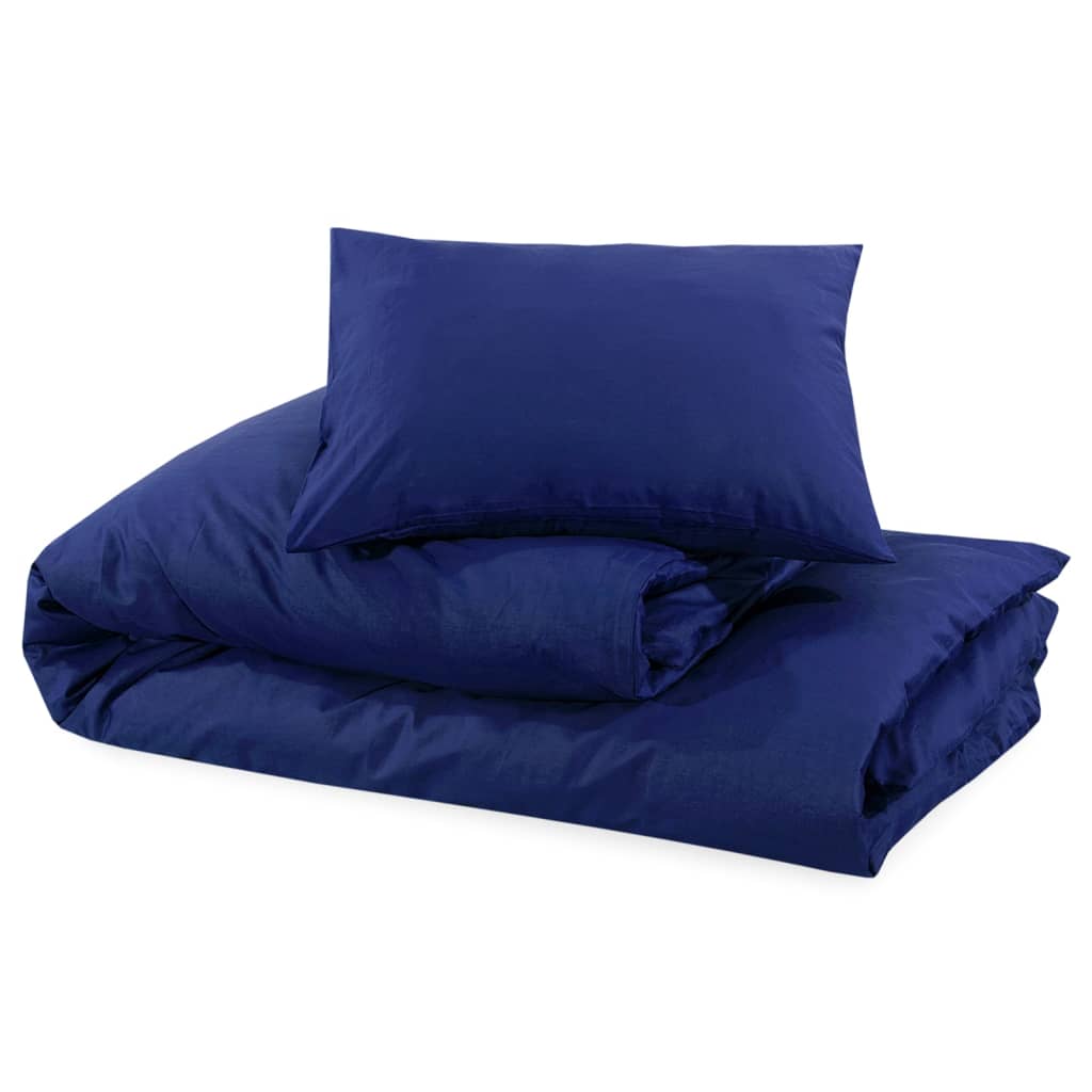 Ensemble de housse de couette Bleu marine 200x200 cm Microfibre Housses de couette vidaXL   