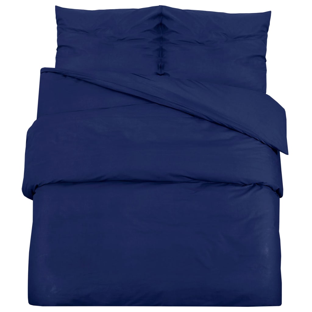 Ensemble de housse de couette Bleu marine 220x240 cm Microfibre Housses de couette vidaXL   