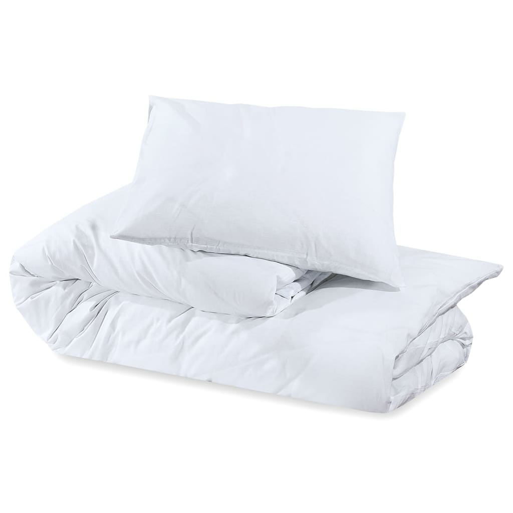 Ensemble de housse de couette Blanc 200x200 cm Microfibre Housses de couette vidaXL   