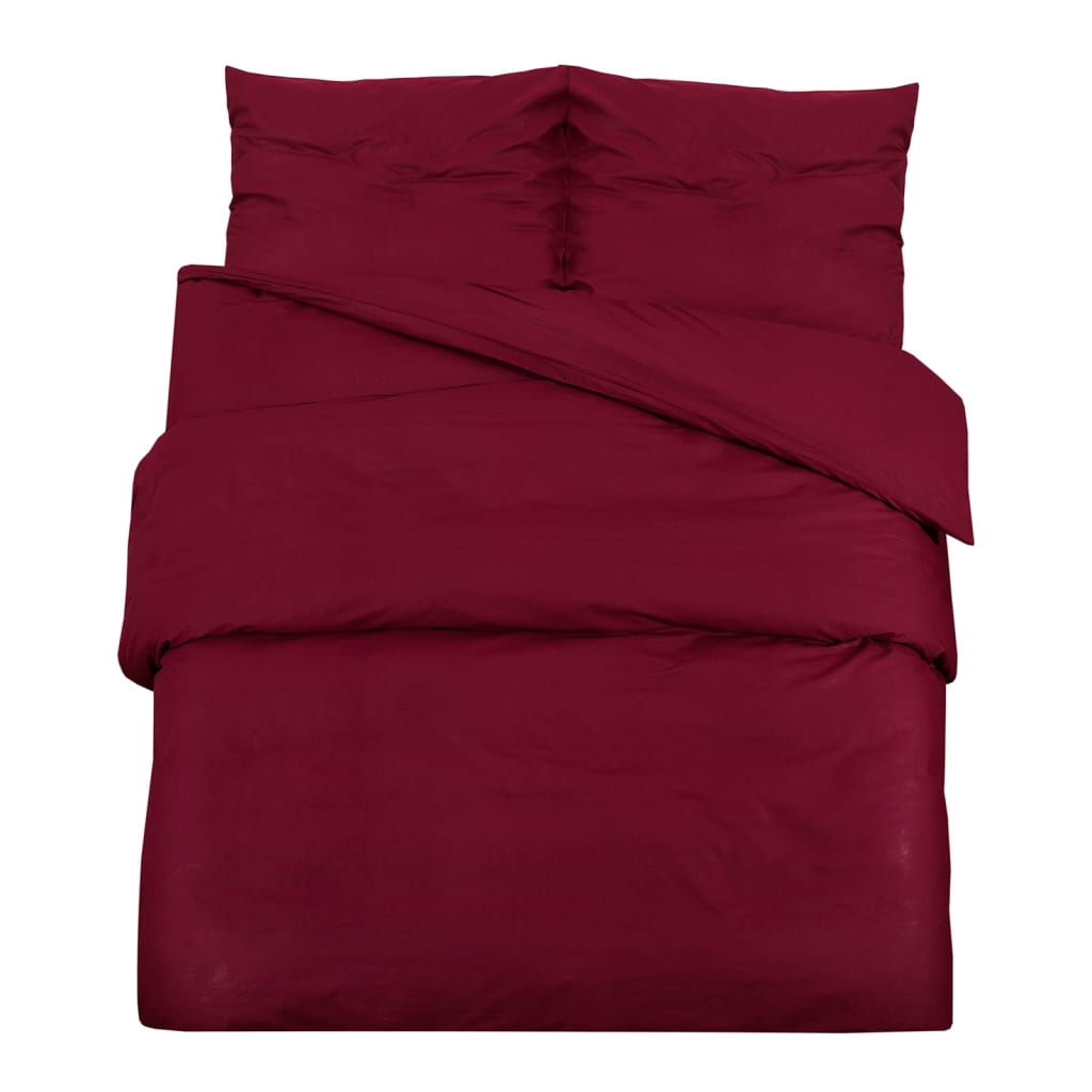 Ensemble de housse de couette Bordeaux 240x220 cm Microfibre Housses de couette vidaXL   