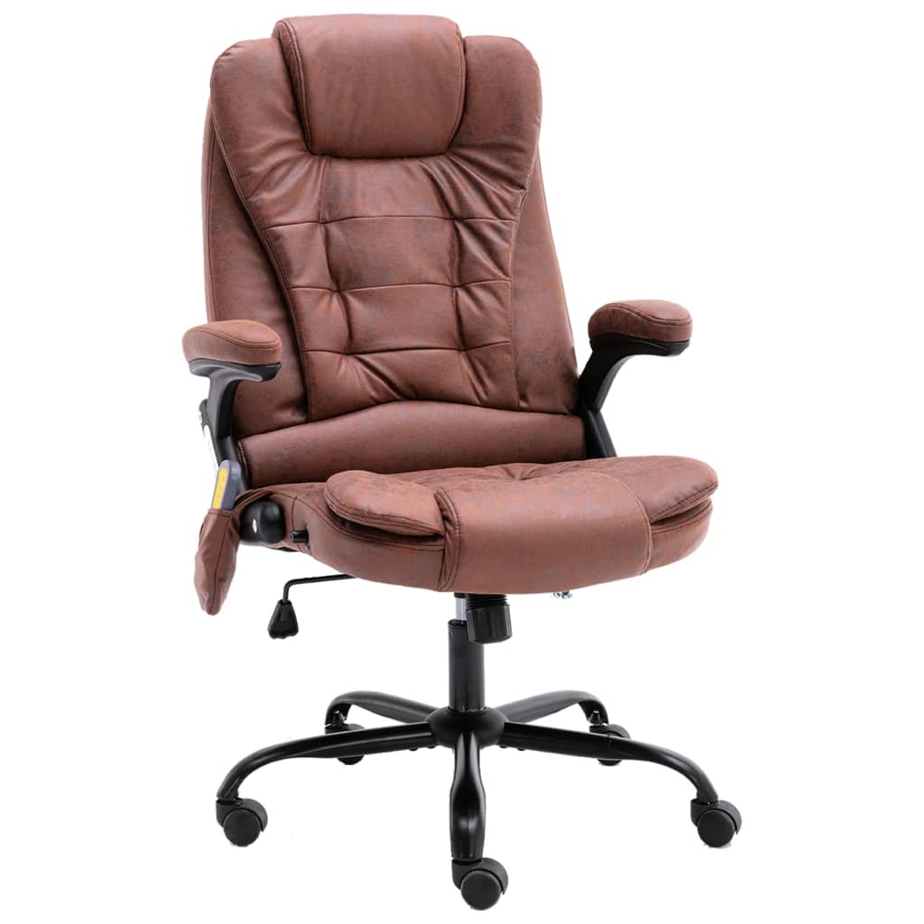 Chaise de bureau de massage marron clair similicuir daim Chaises de bureau vidaXL   