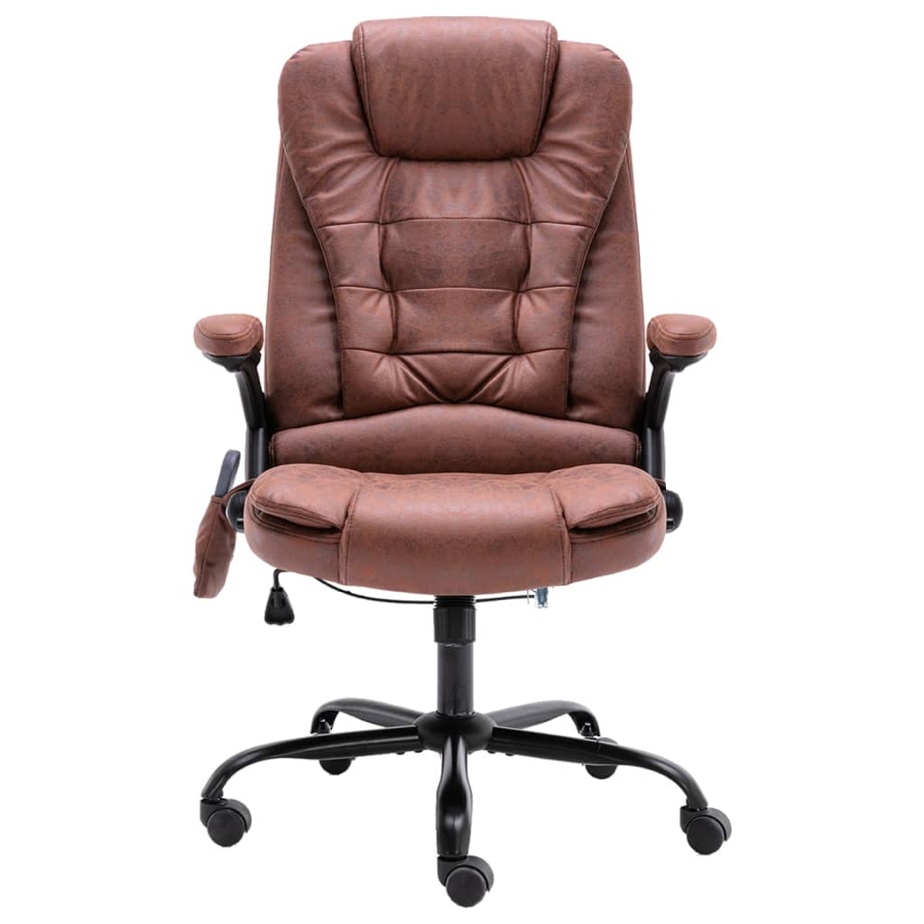 Chaise de bureau de massage marron clair similicuir daim Chaises de bureau vidaXL   