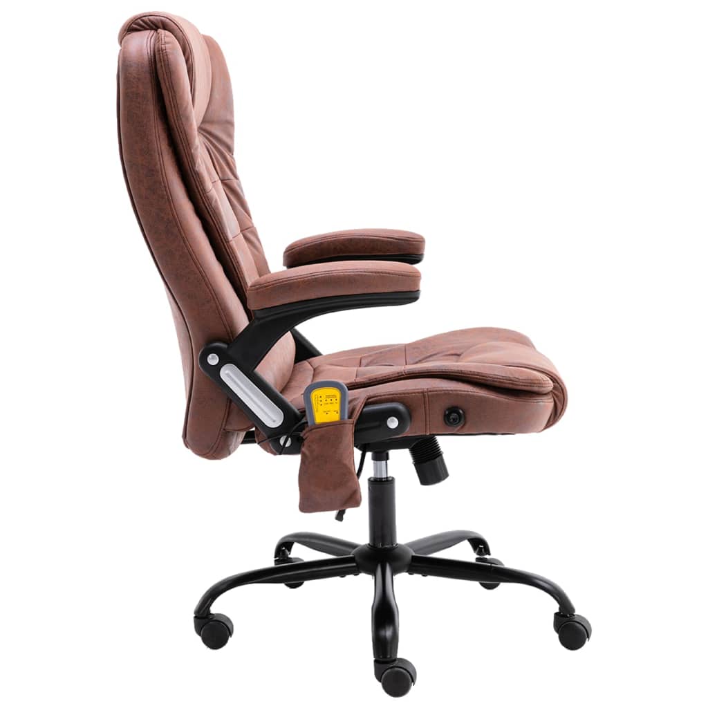 Chaise de bureau de massage marron clair similicuir daim Chaises de bureau vidaXL   