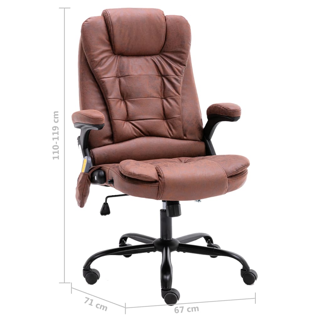 Chaise de bureau de massage marron clair similicuir daim Chaises de bureau vidaXL   