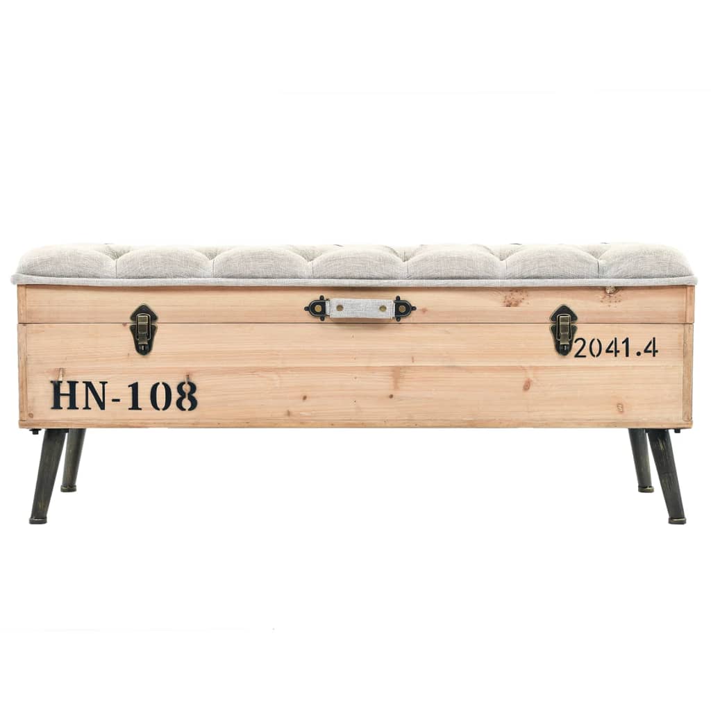 Banc de rangement 110 cm Bois de sapin massif Bancs coffres vidaXL   