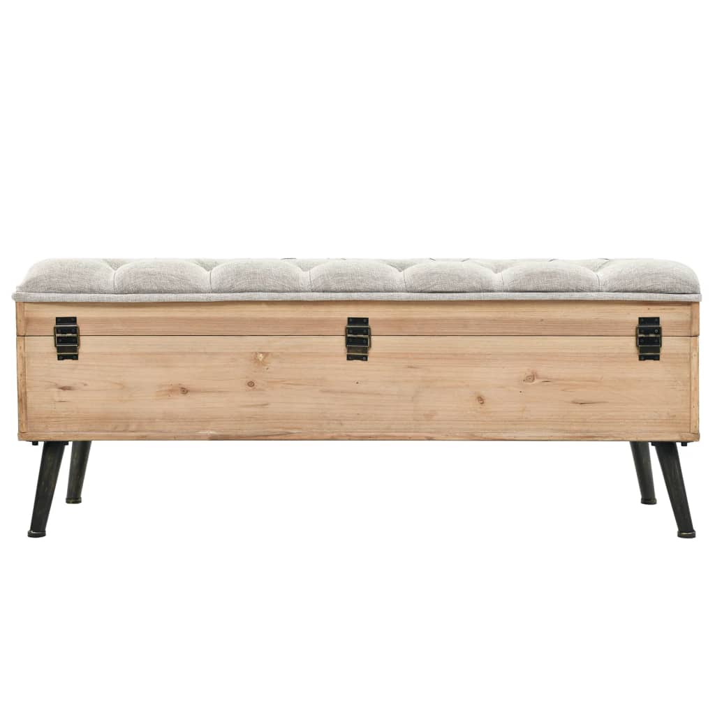 Banc de rangement 110 cm Bois de sapin massif Bancs coffres vidaXL   