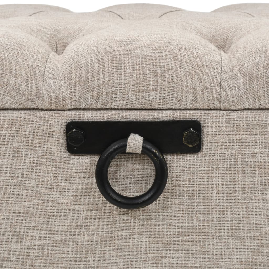 Banc de rangement avec dossier 110 cm Crème Tissu Bancs coffres vidaXL   