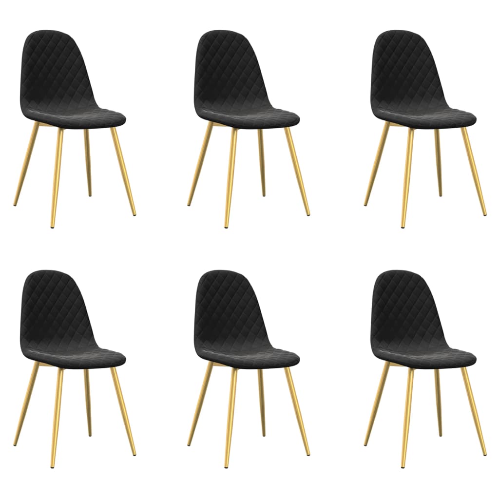 Chaises à manger lot de 6 noir velours Chaises de cuisine vidaXL   