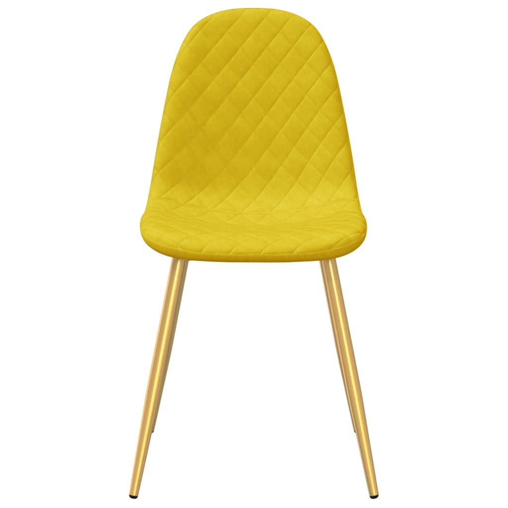 Chaises à manger lot de 6 Jaune moutarde Velours Chaises de cuisine vidaXL   