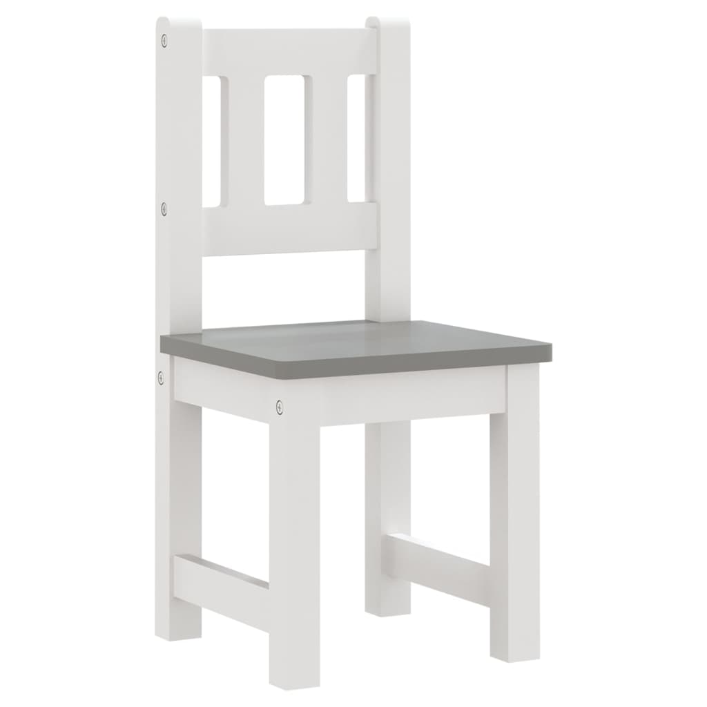 Ensemble de table et chaises enfants 3 pcs Blanc et gris MDF - Xios Store SNC