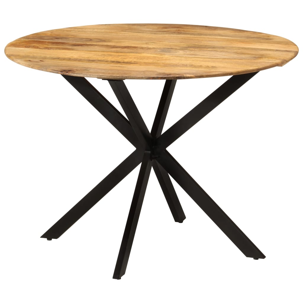 Table à dîner Ø110x78 cm Bois de manguier massif et acier - Xios Store SNC