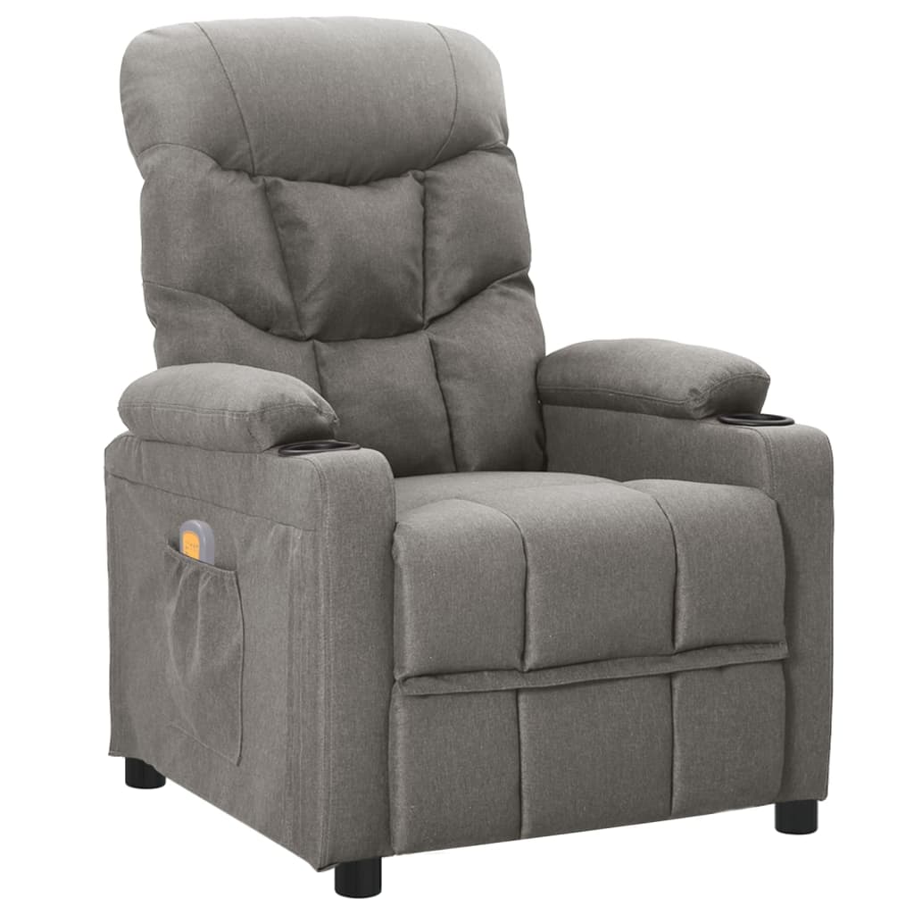 Fauteuil de massage Gris clair Tissu Fauteuils électriques vidaXL   