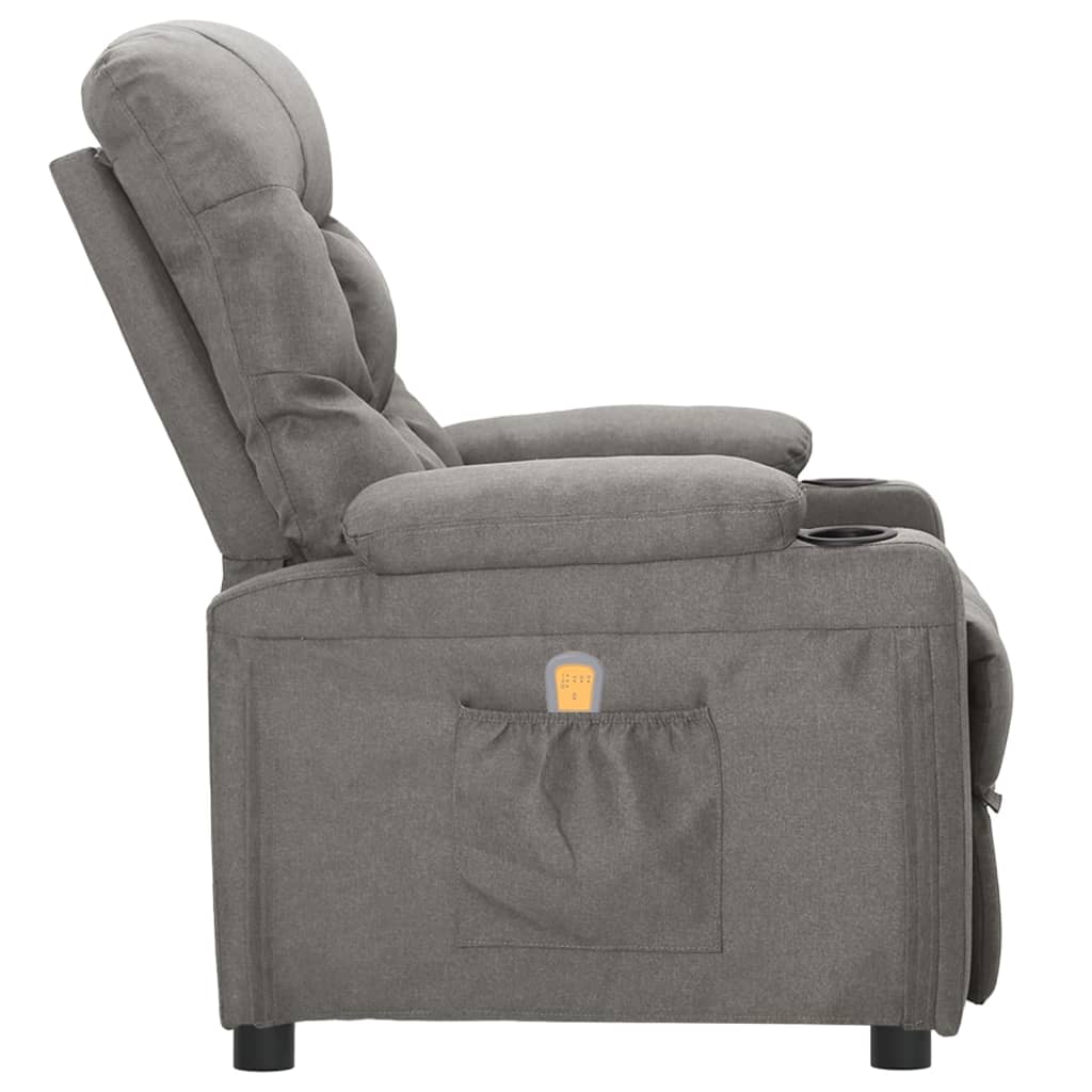 Fauteuil de massage Gris clair Tissu Fauteuils électriques vidaXL   