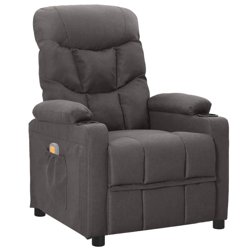 Fauteuil de massage Gris foncé Tissu Fauteuils électriques vidaXL   