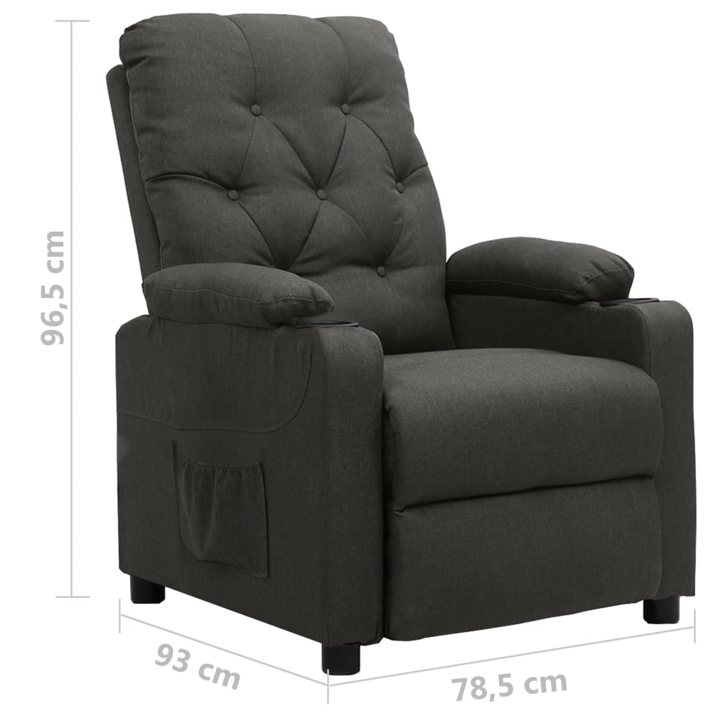 Fauteuil inclinable Gris foncé Tissu - Xios Store SNC