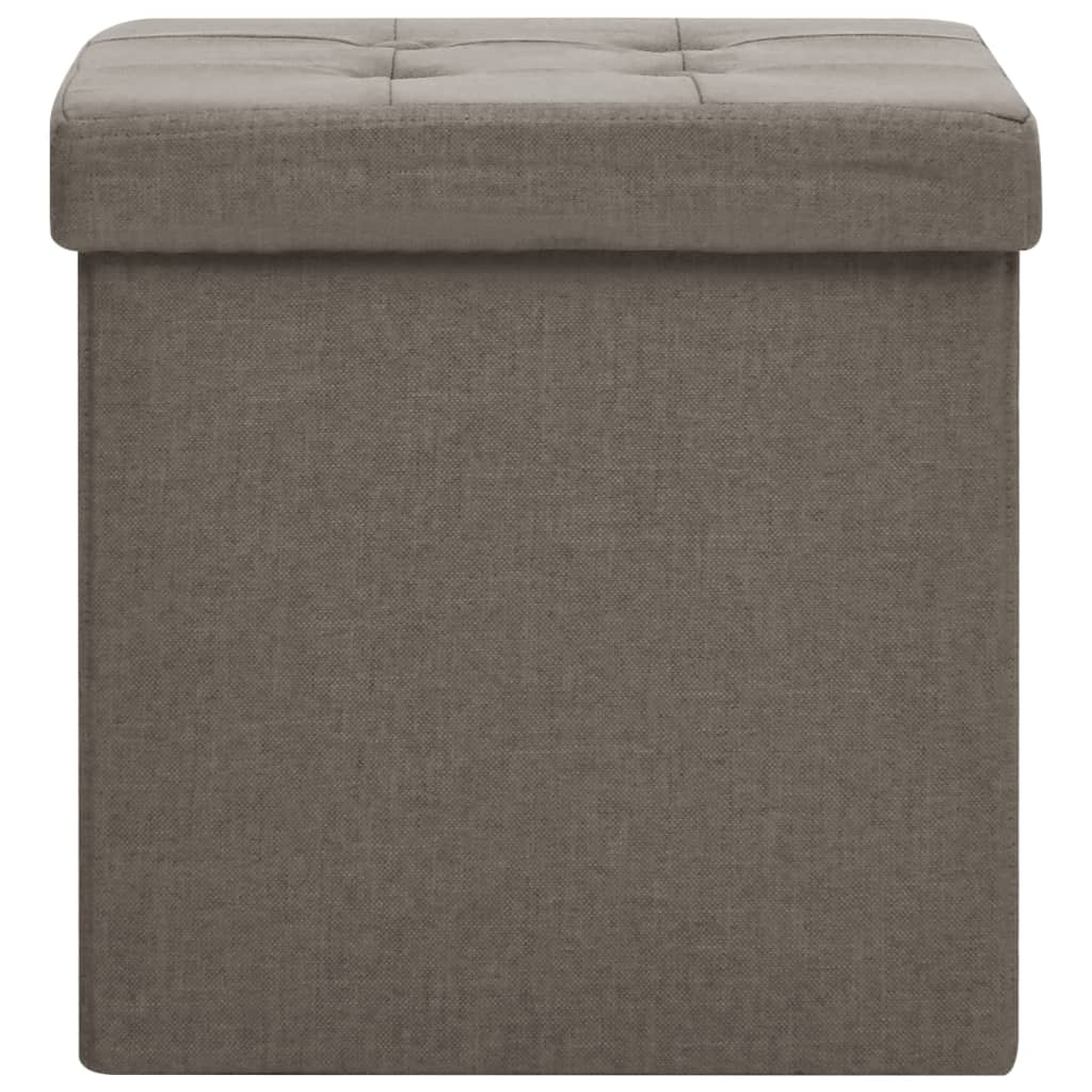 Tabourets de rangement pliables lot de 2 taupe faux lin Chaises pliantes & tabourets vidaXL   