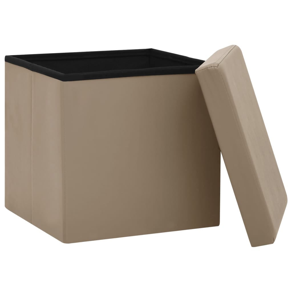 Tabouret de rangement pliable Cappuccino PVC Chaises pliantes & tabourets vidaXL   