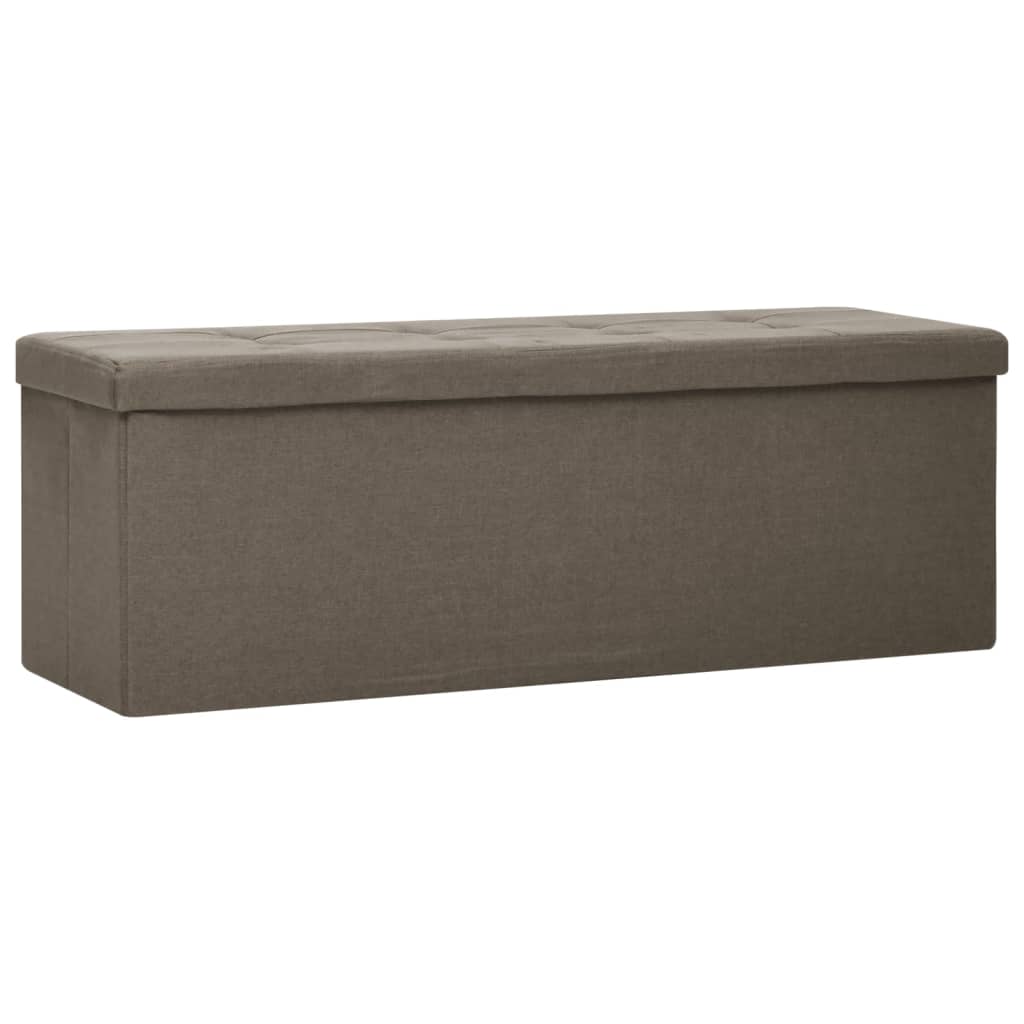 Banc de rangement pliable Marron Faux lin Bancs coffres vidaXL   