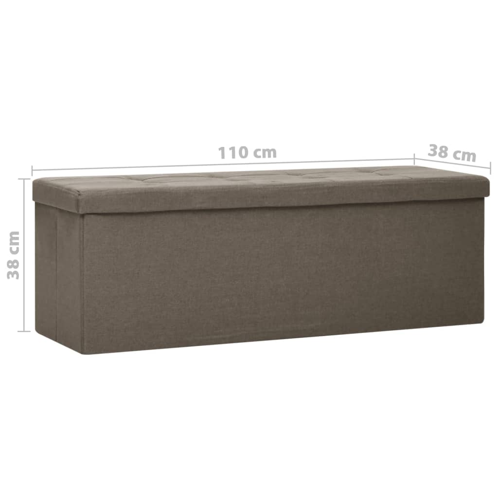 Banc de rangement pliable Marron Faux lin Bancs coffres vidaXL   