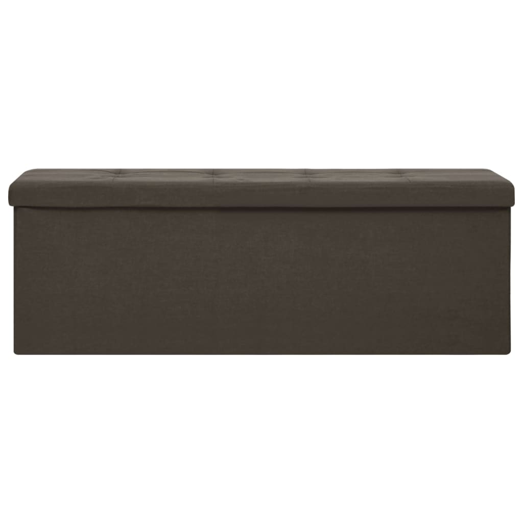 Banc de rangement pliable Marron foncé Faux lin Bancs coffres vidaXL   