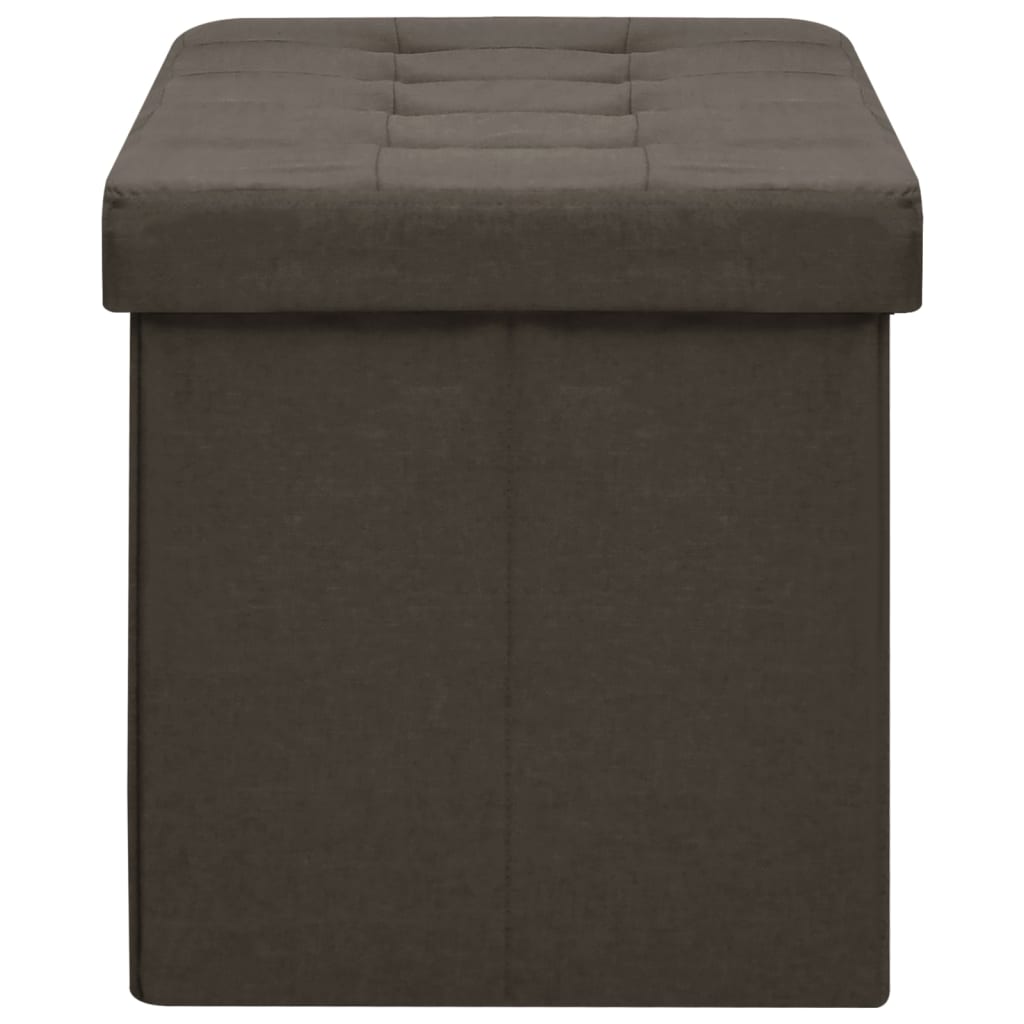 Banc de rangement pliable Marron foncé Faux lin Bancs coffres vidaXL   