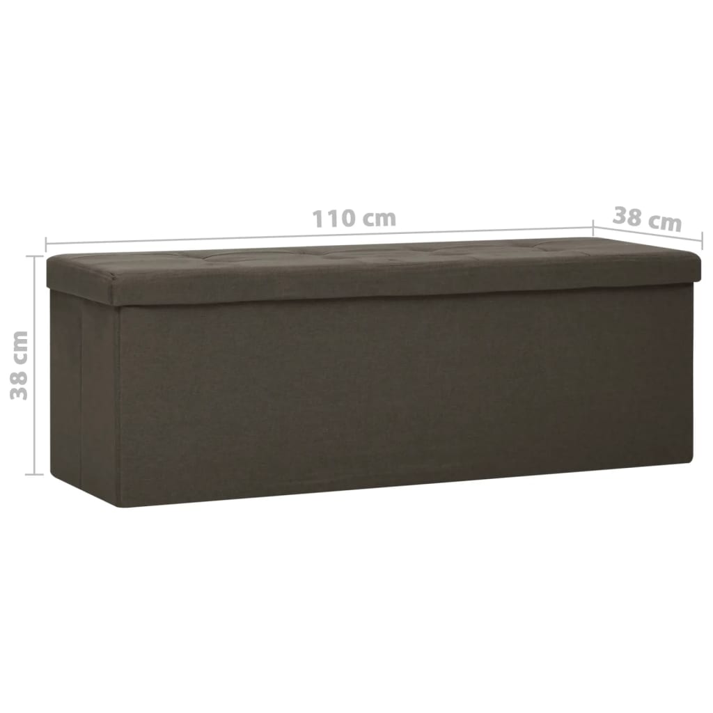 Banc de rangement pliable Marron foncé Faux lin Bancs coffres vidaXL   