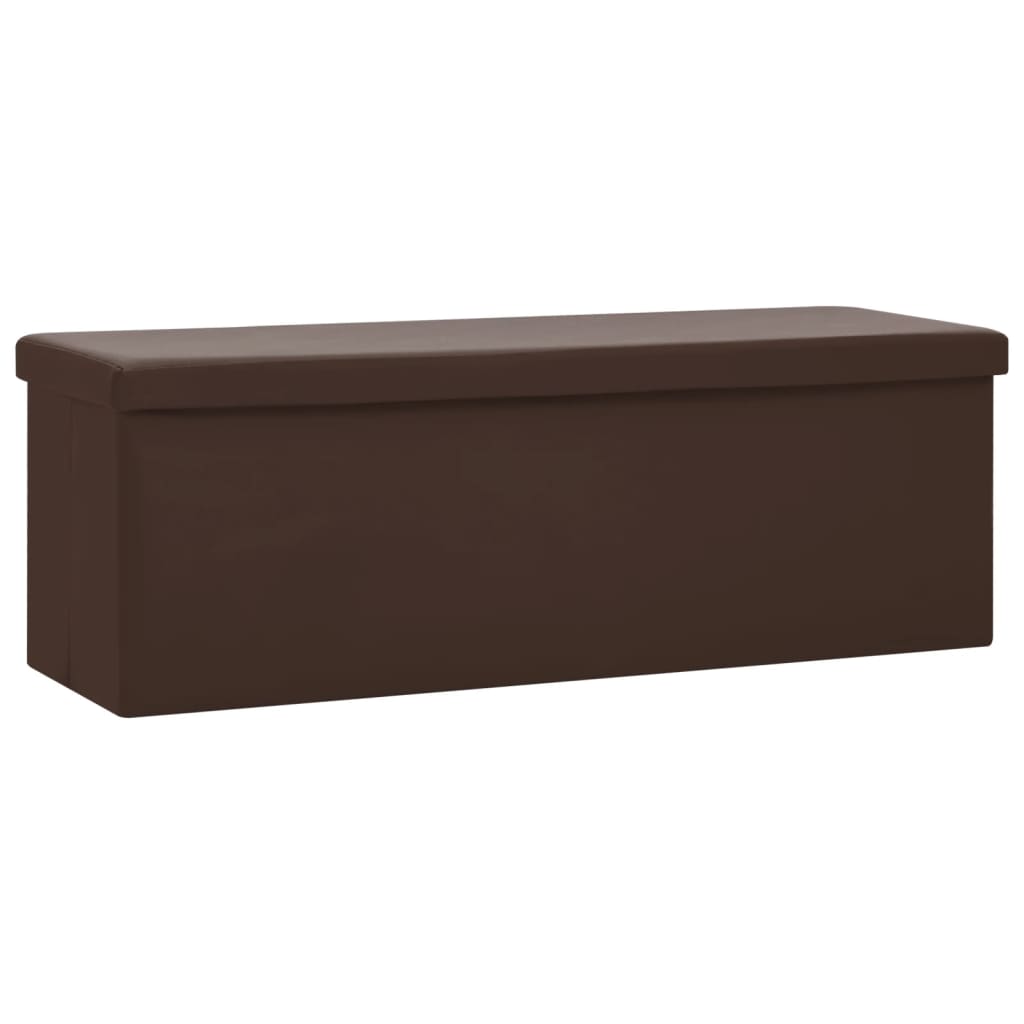 Banc de rangement pliable Marron PVC Bancs coffres vidaXL   