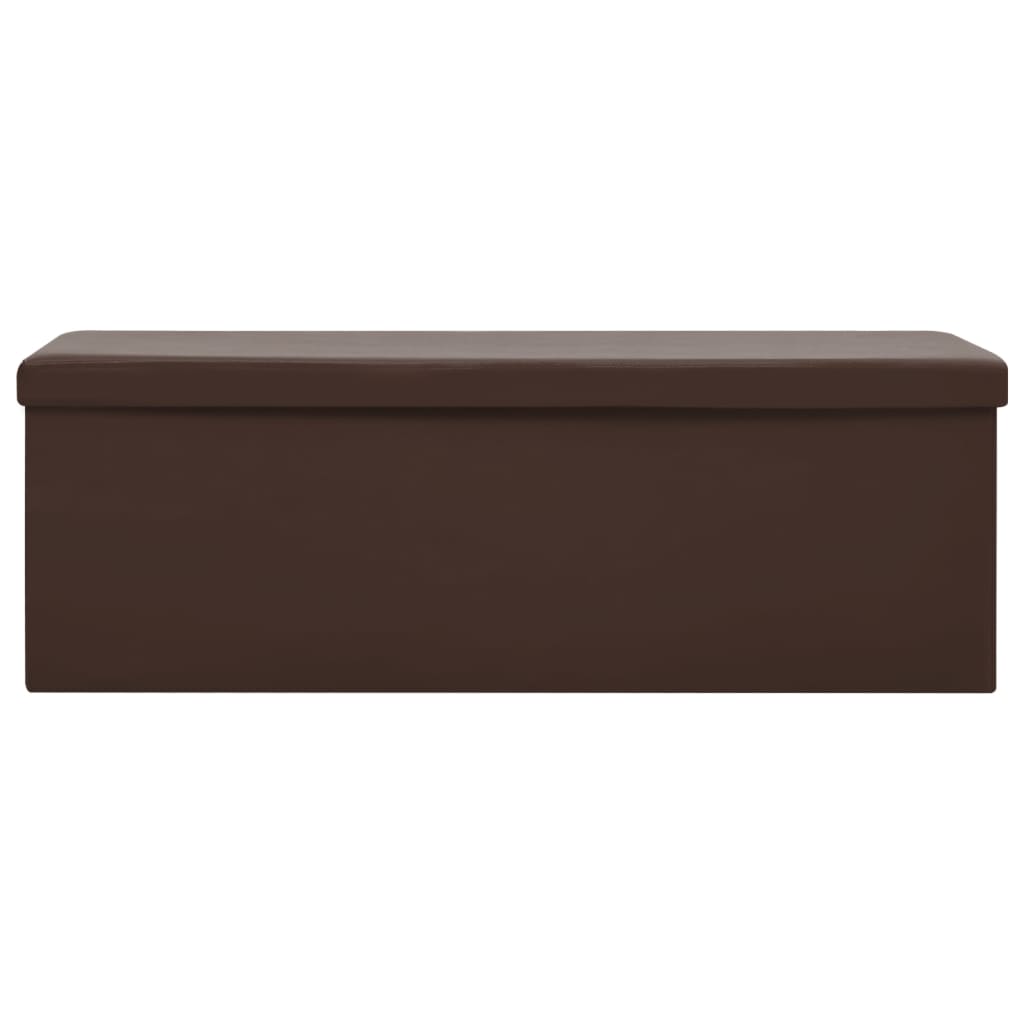 Banc de rangement pliable Marron PVC Bancs coffres vidaXL   