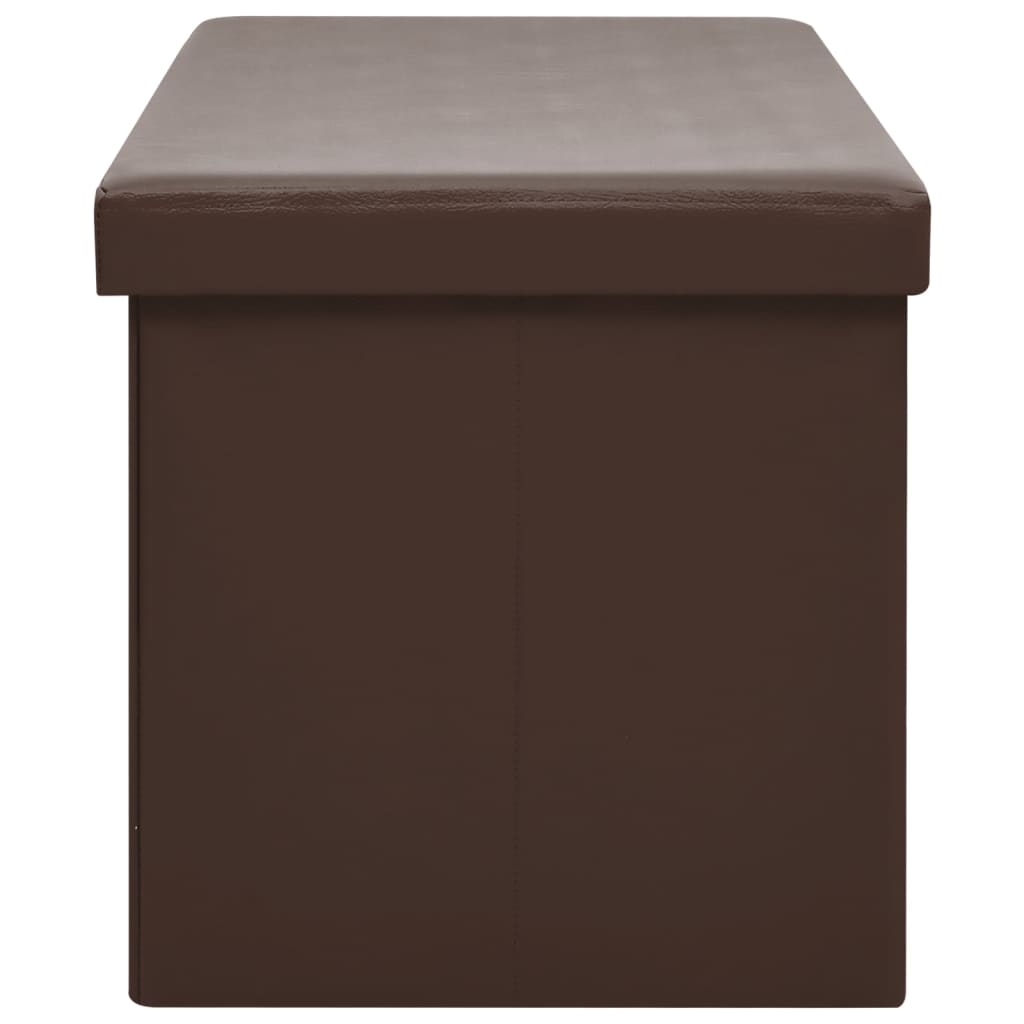 Banc de rangement pliable Marron PVC Bancs coffres vidaXL   