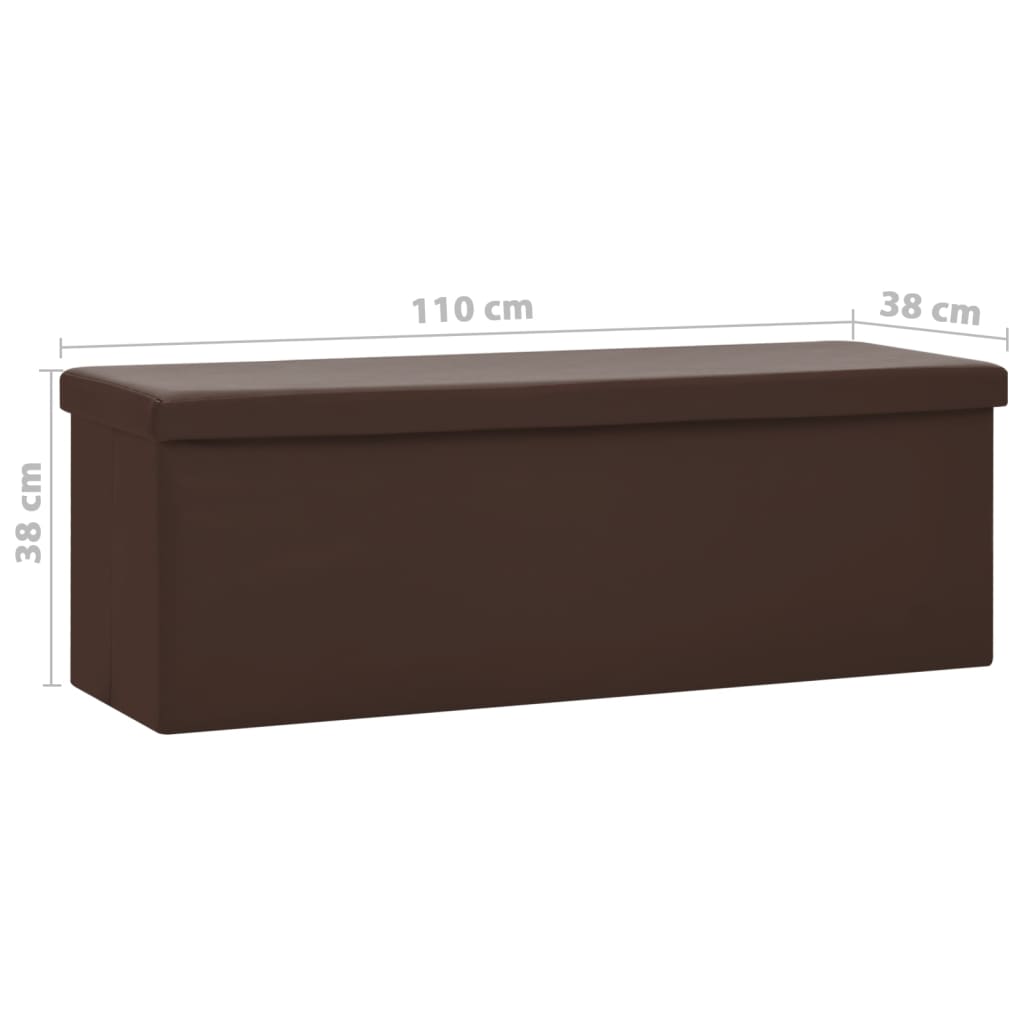 Banc de rangement pliable Marron PVC Bancs coffres vidaXL   