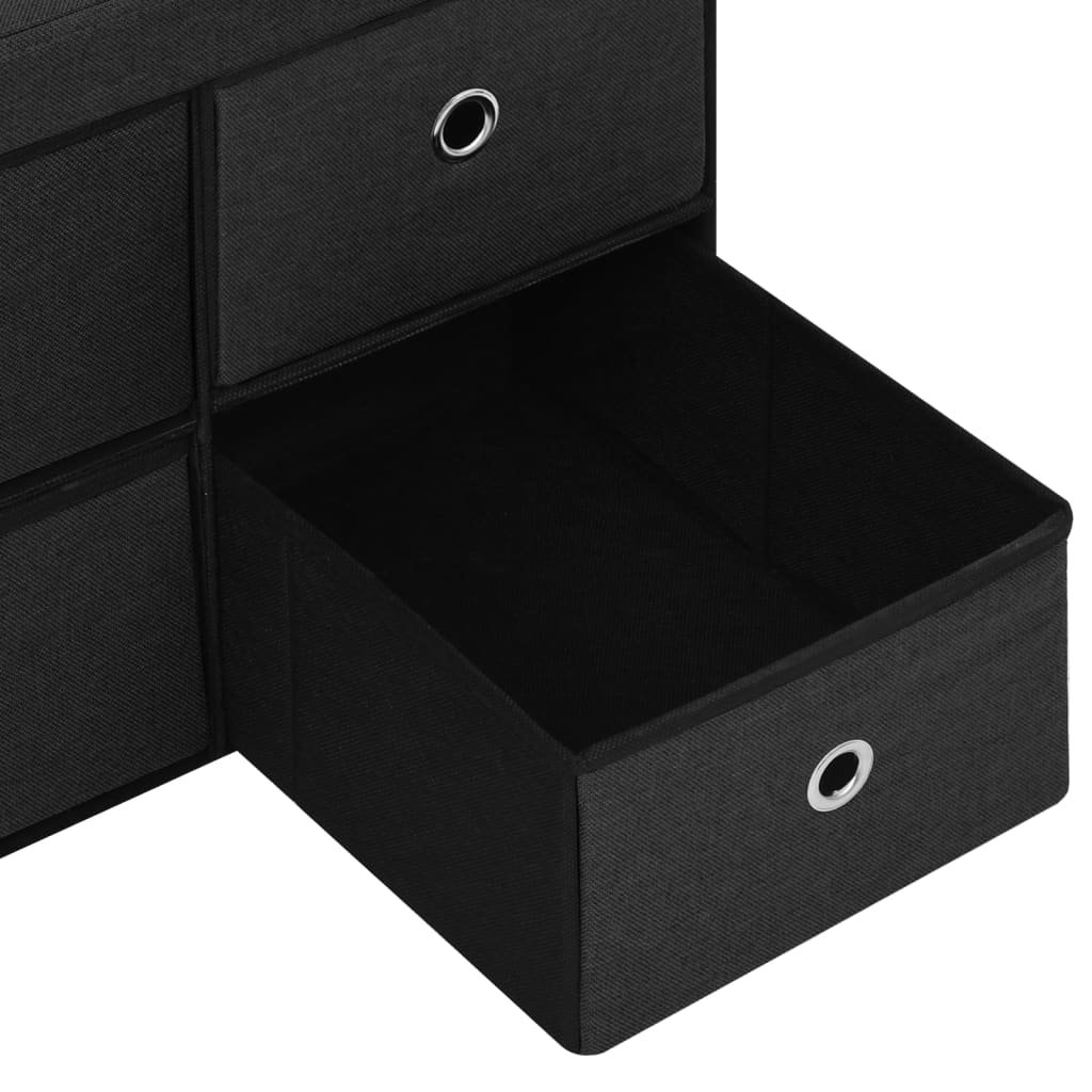 Banc de rangement pliable Noir 76x38x38 cm Faux lin Bancs coffres vidaXL   