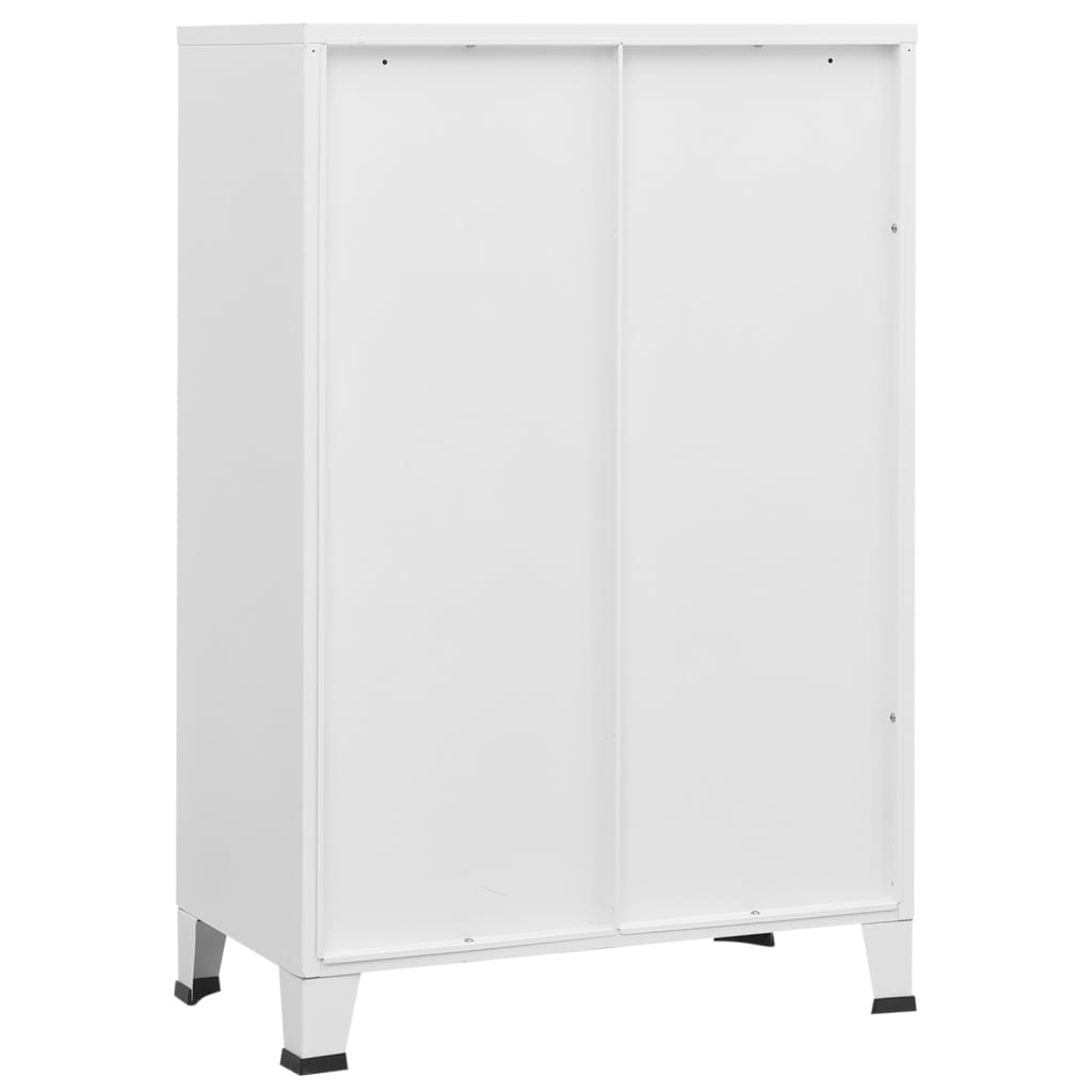 Coffre de rangement industriel Blanc 75x40x115 cm Métal Coffres de rangement vidaXL