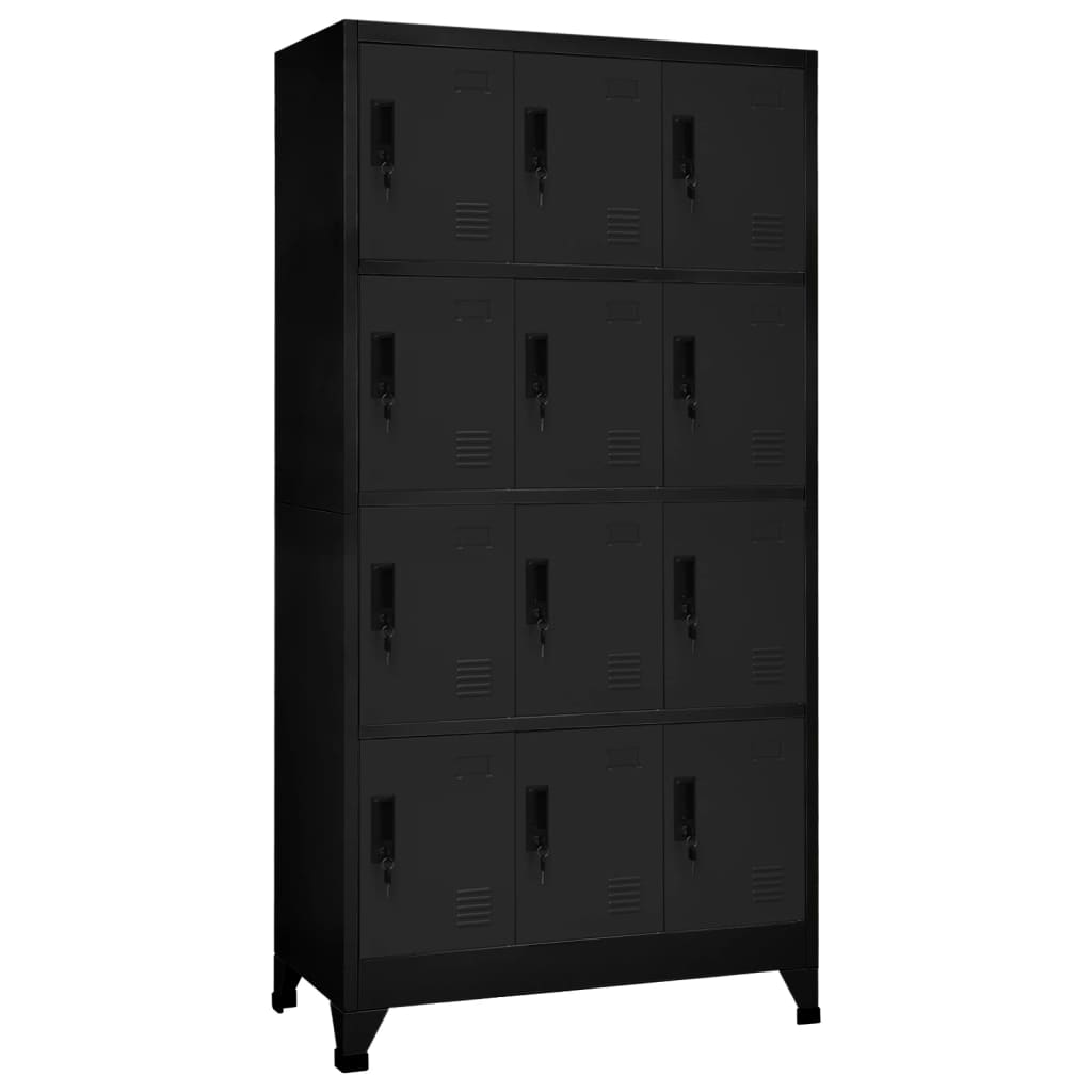 Armoire à casiers Noir 90x45x180 cm Acier Casiers & armoires de rangement vidaXL   