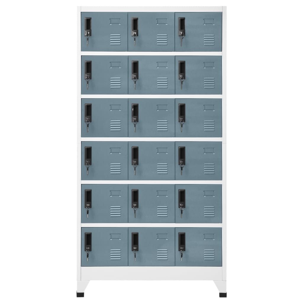 Armoire à casiers Gris clair et gris foncé 90x40x180 cm Acier Casiers & armoires de rangement vidaXL   