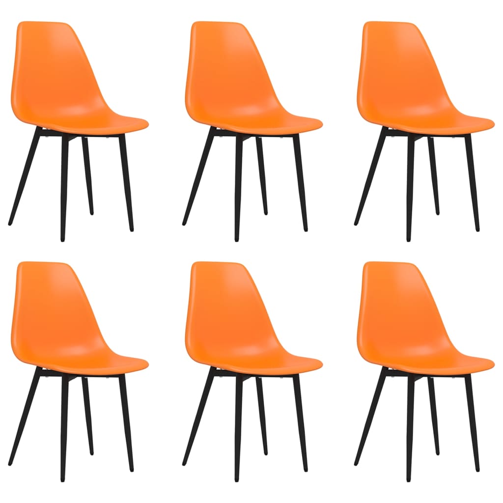 Chaises à manger lot de 6 orange PP Chaises de cuisine vidaXL   