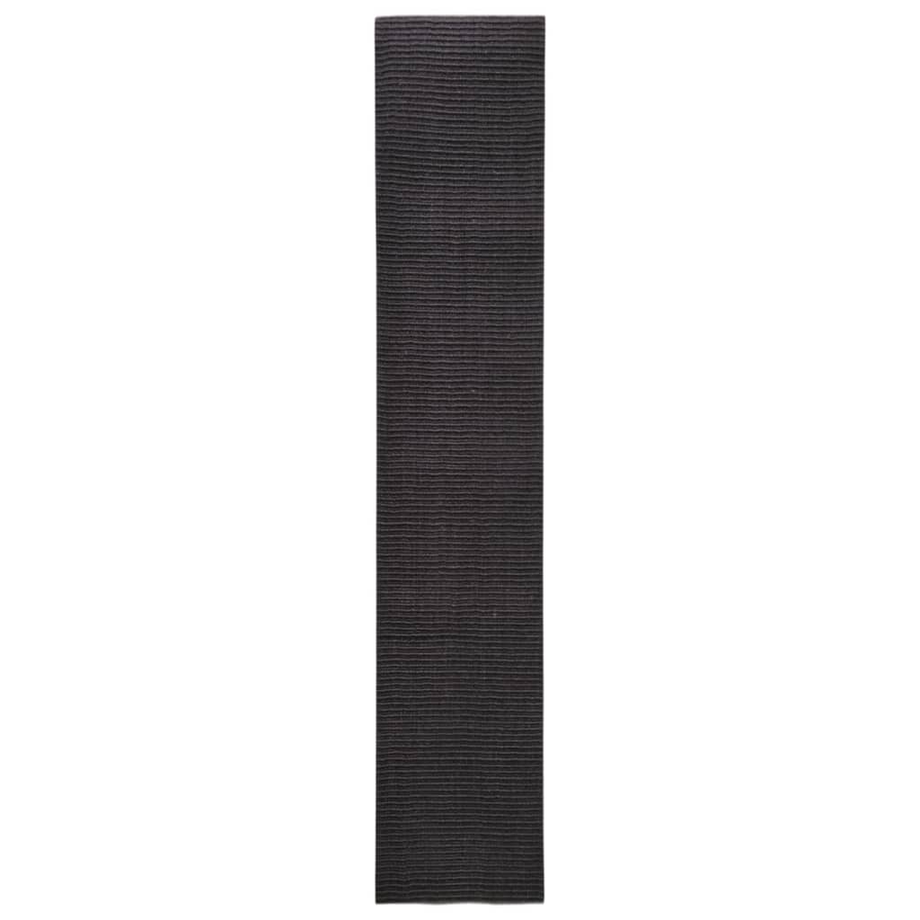 Tapis Sisal naturel 66x350 cm Noir - Xios Store SNC