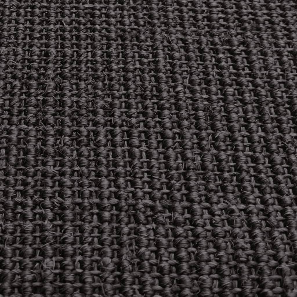 Tapis Sisal naturel 66x350 cm Noir - Xios Store SNC