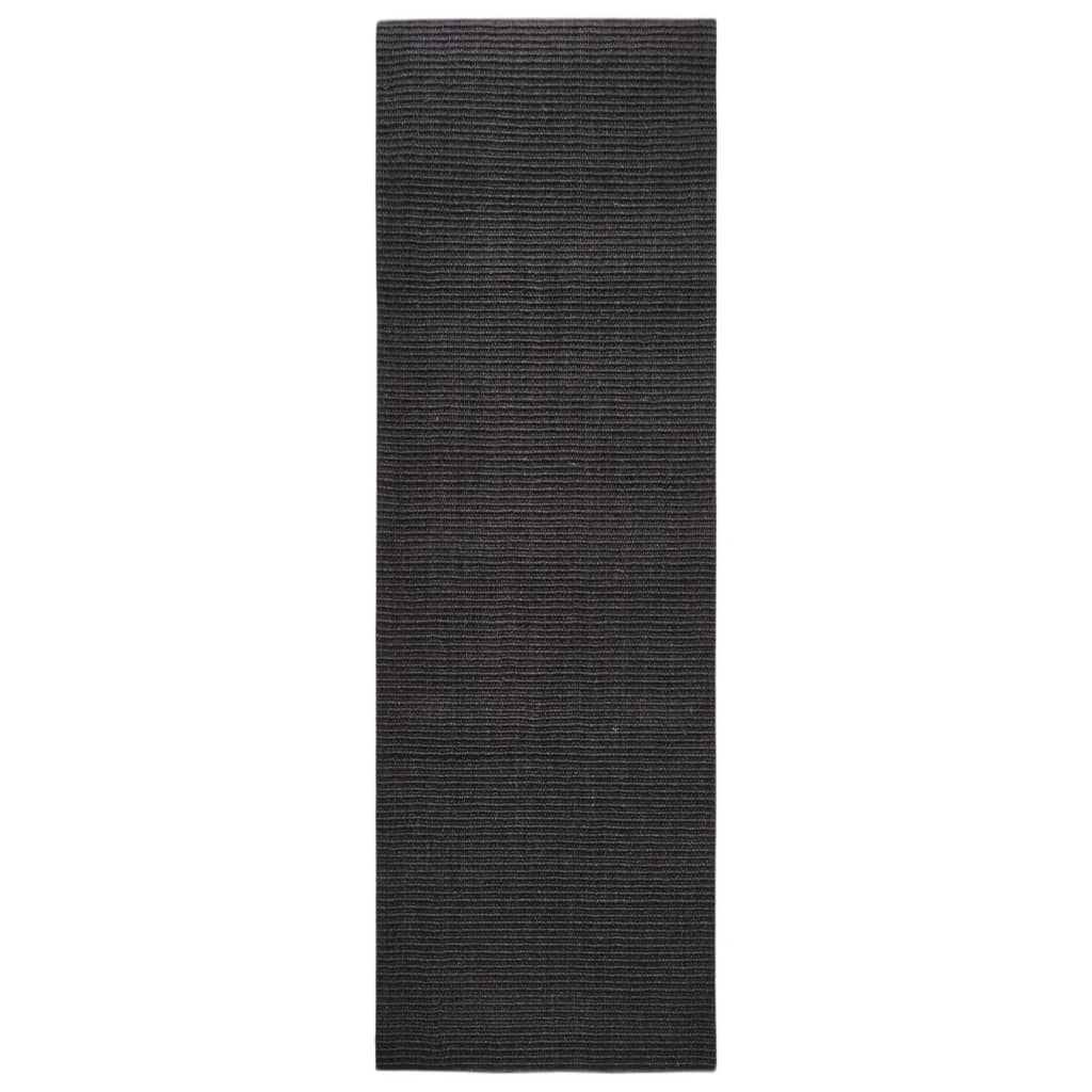 Tapis Sisal naturel 80x250 cm Noir - Xios Store SNC