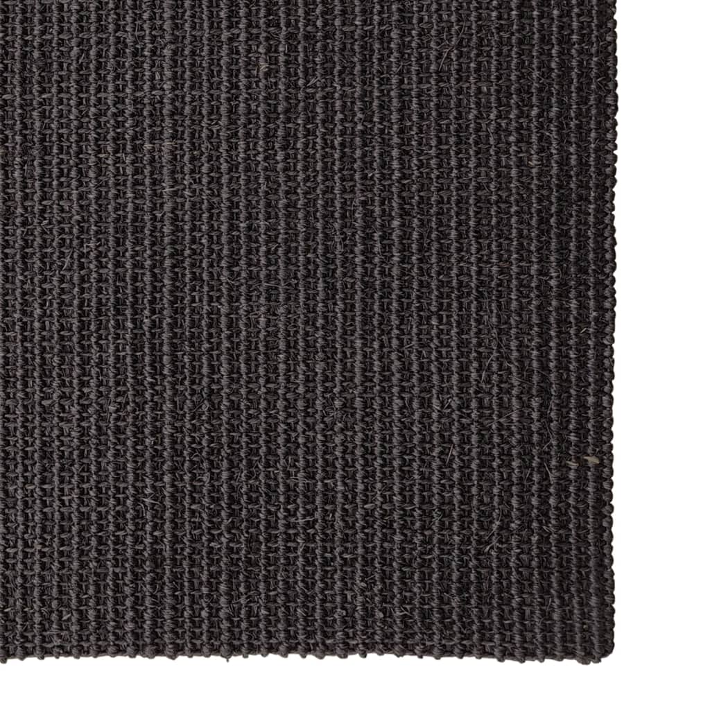 Tapis Sisal naturel 80x250 cm Noir - Xios Store SNC