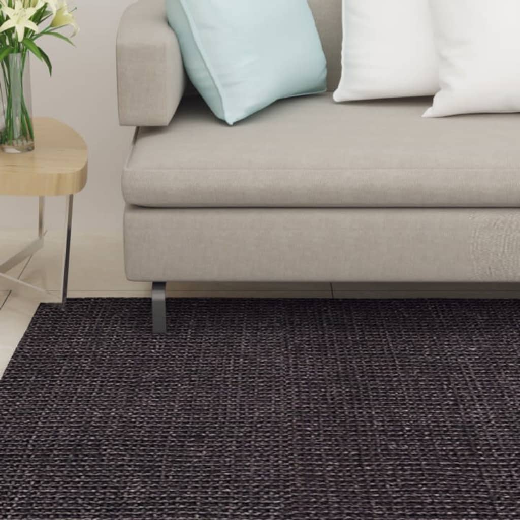 Tapis Sisal naturel 80x250 cm Noir - Xios Store SNC